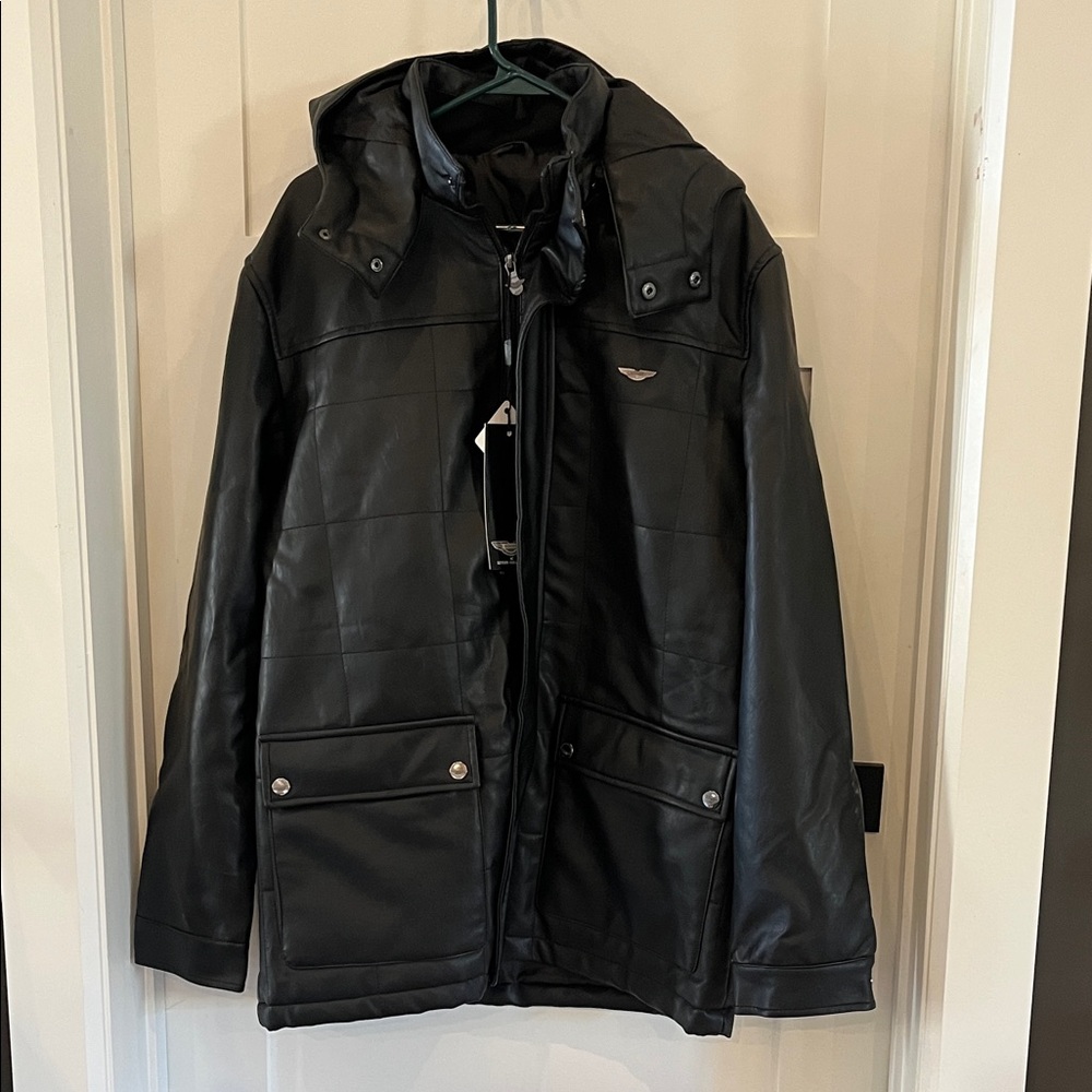 Men's Black Performance Jacket with Detachable Hood